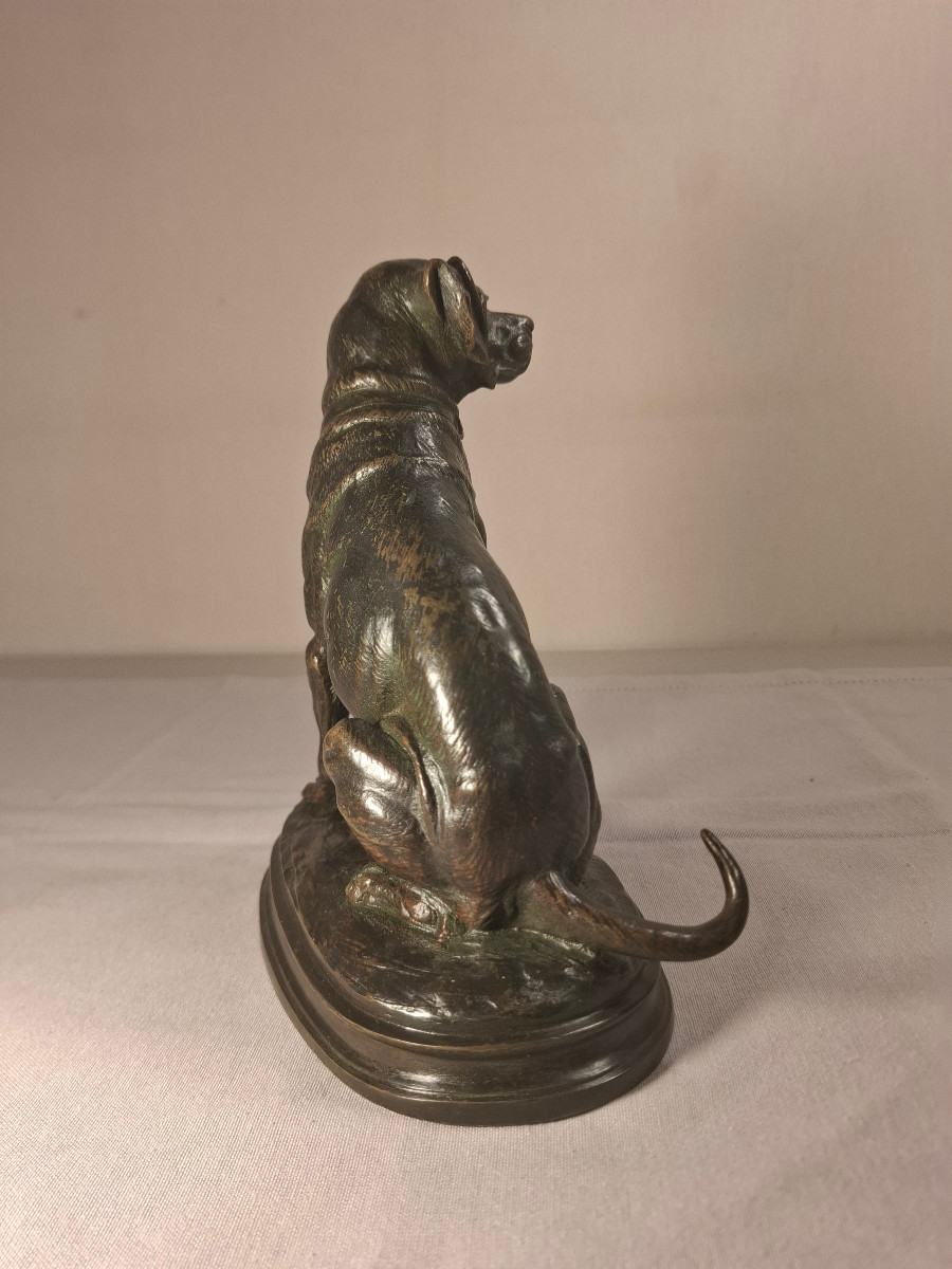 Bronze Representing A Dog Signed E Delabrierre-photo-1