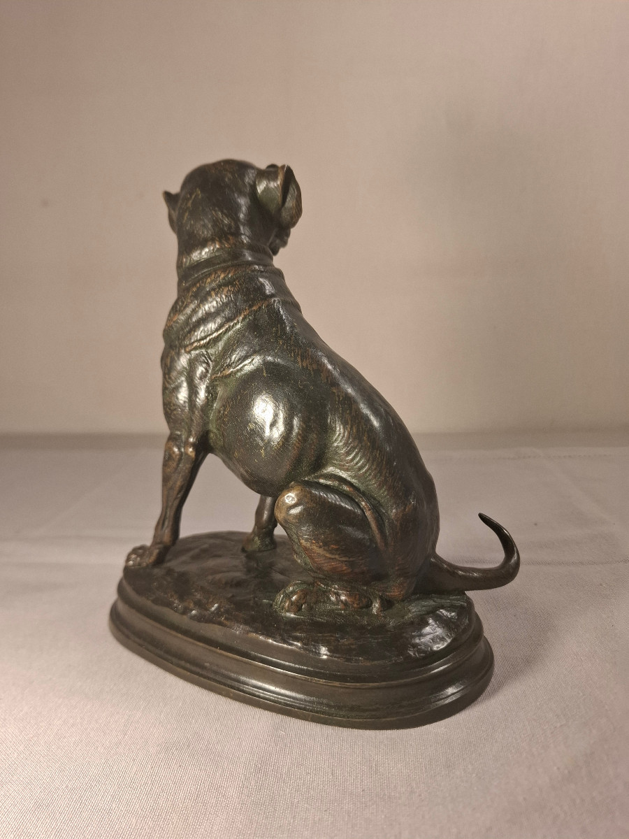 Bronze Representing A Dog Signed E Delabrierre-photo-2
