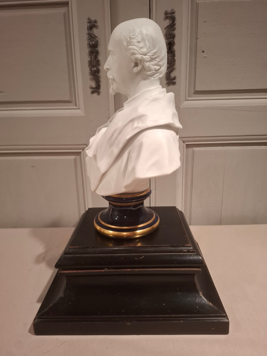 Biscuit Bust Representing The Duke Of Morny, After Iselin. Early 20th Century.-photo-2