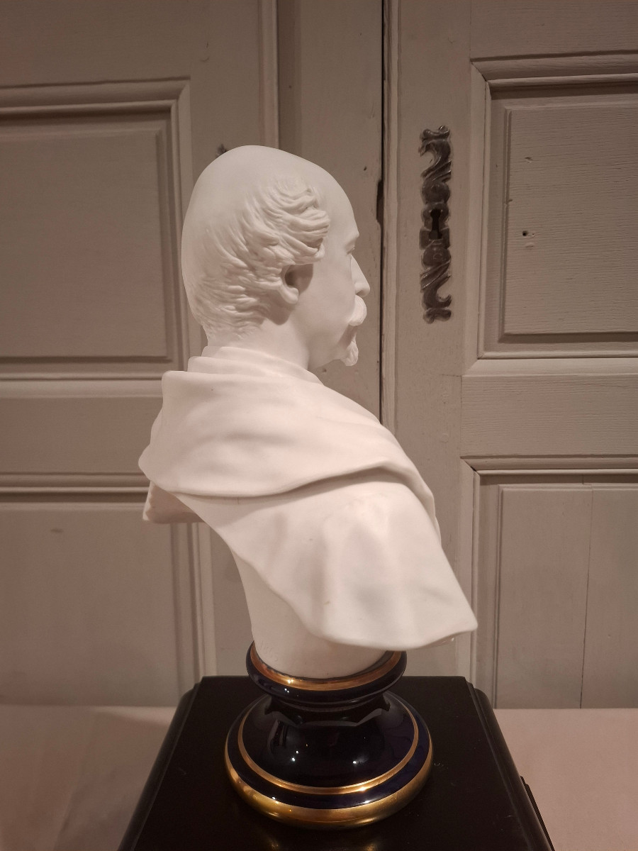 Biscuit Bust Representing The Duke Of Morny, After Iselin. Early 20th Century.-photo-4