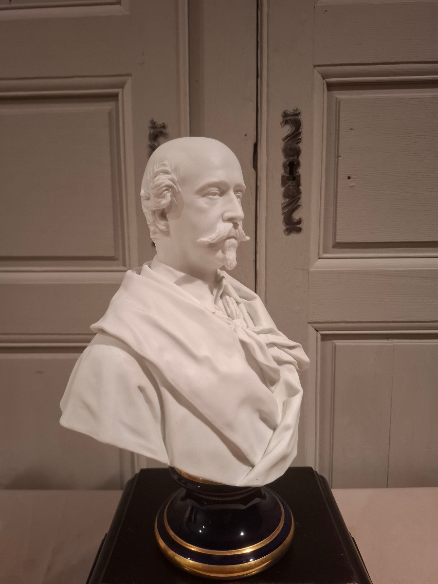Biscuit Bust Representing The Duke Of Morny, After Iselin. Early 20th Century.-photo-6