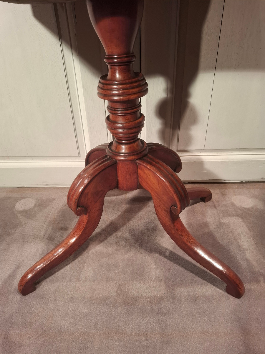 Travailleuse en acajou d’époque milieu du XIXème siècle.-photo-7