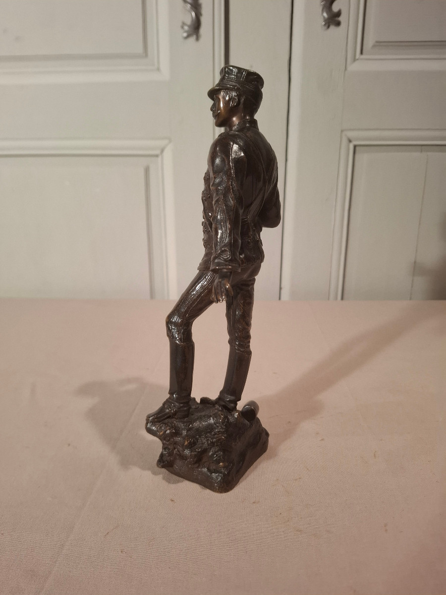 A Bronze Sculpture Depicting A 19th-century Soldier, Signed Charles Anfrie.-photo-4