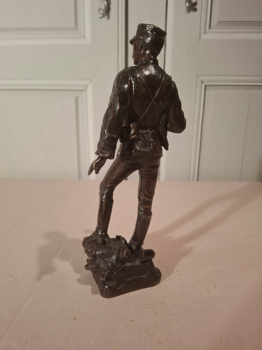 A Bronze Sculpture Depicting A 19th-century Soldier, Signed Charles Anfrie.-photo-2