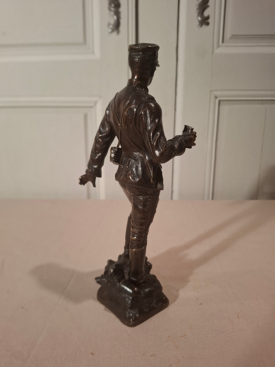 A Bronze Sculpture Depicting A 19th-century Soldier, Signed Charles Anfrie.-photo-3