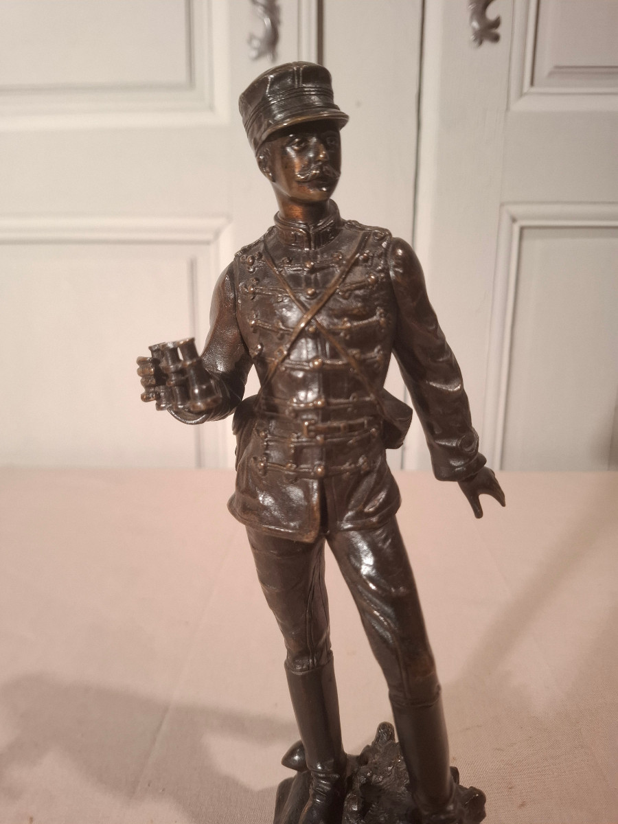 A Bronze Sculpture Depicting A 19th-century Soldier, Signed Charles Anfrie.-photo-5