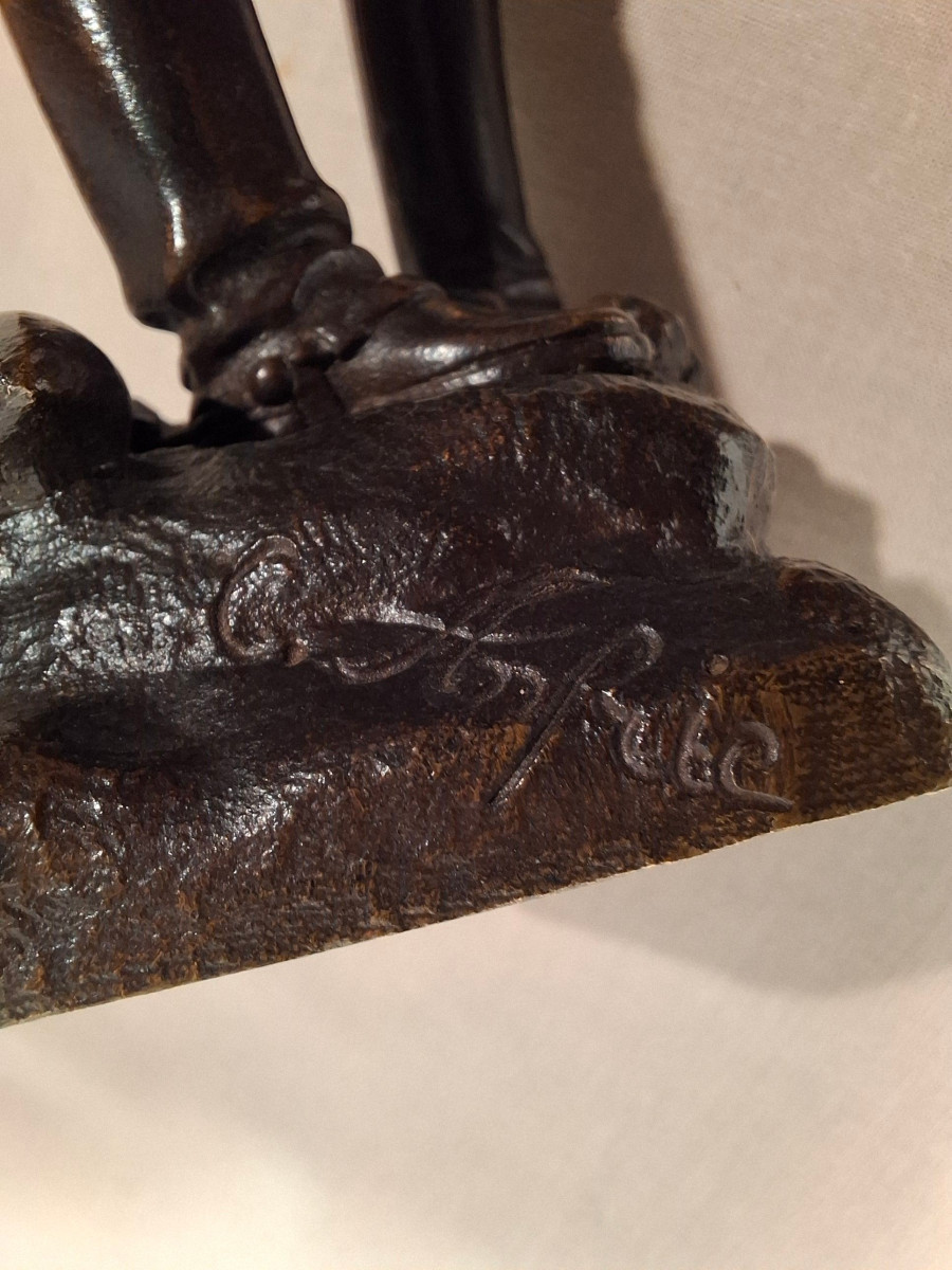 A Bronze Sculpture Depicting A 19th-century Soldier, Signed Charles Anfrie.-photo-6