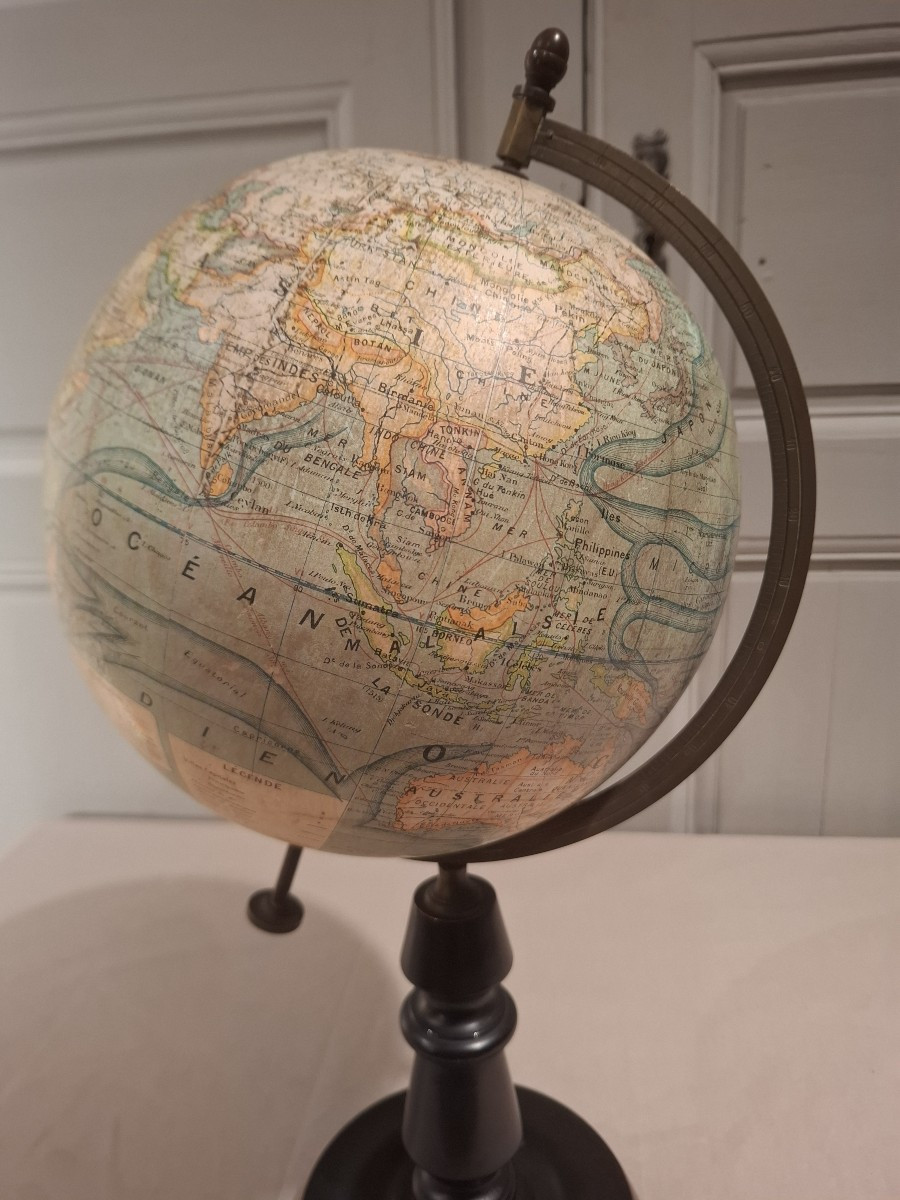 Globe terrestre signé Forest d’époque fin du XIXème siècle.-photo-3
