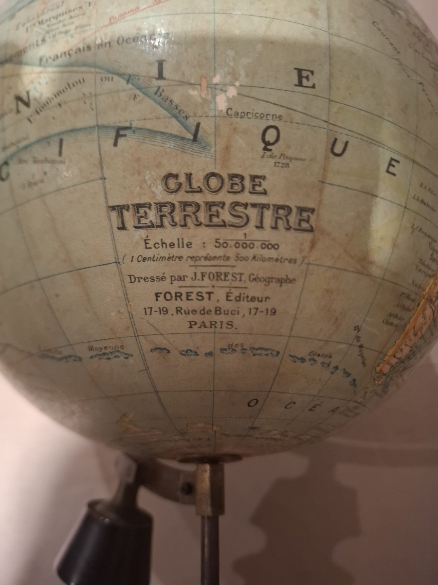 Globe terrestre signé Forest d’époque fin du XIXème siècle.-photo-5