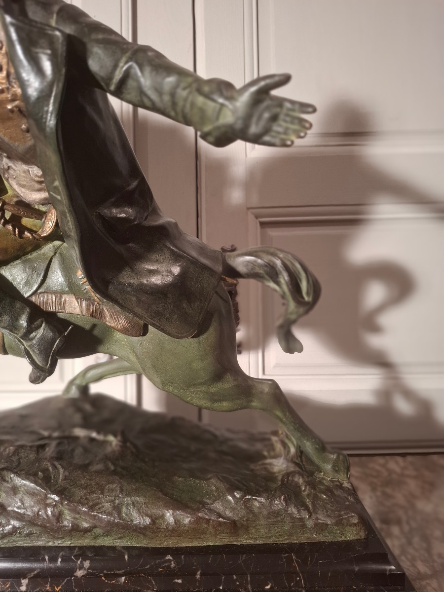 Grande sculpture de Napoléon Ier à cheval, d’époque XIXème siècle, signé R. Nannini.-photo-6