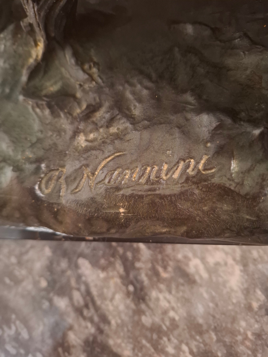 Grande sculpture de Napoléon Ier à cheval, d’époque XIXème siècle, signé R. Nannini.-photo-8