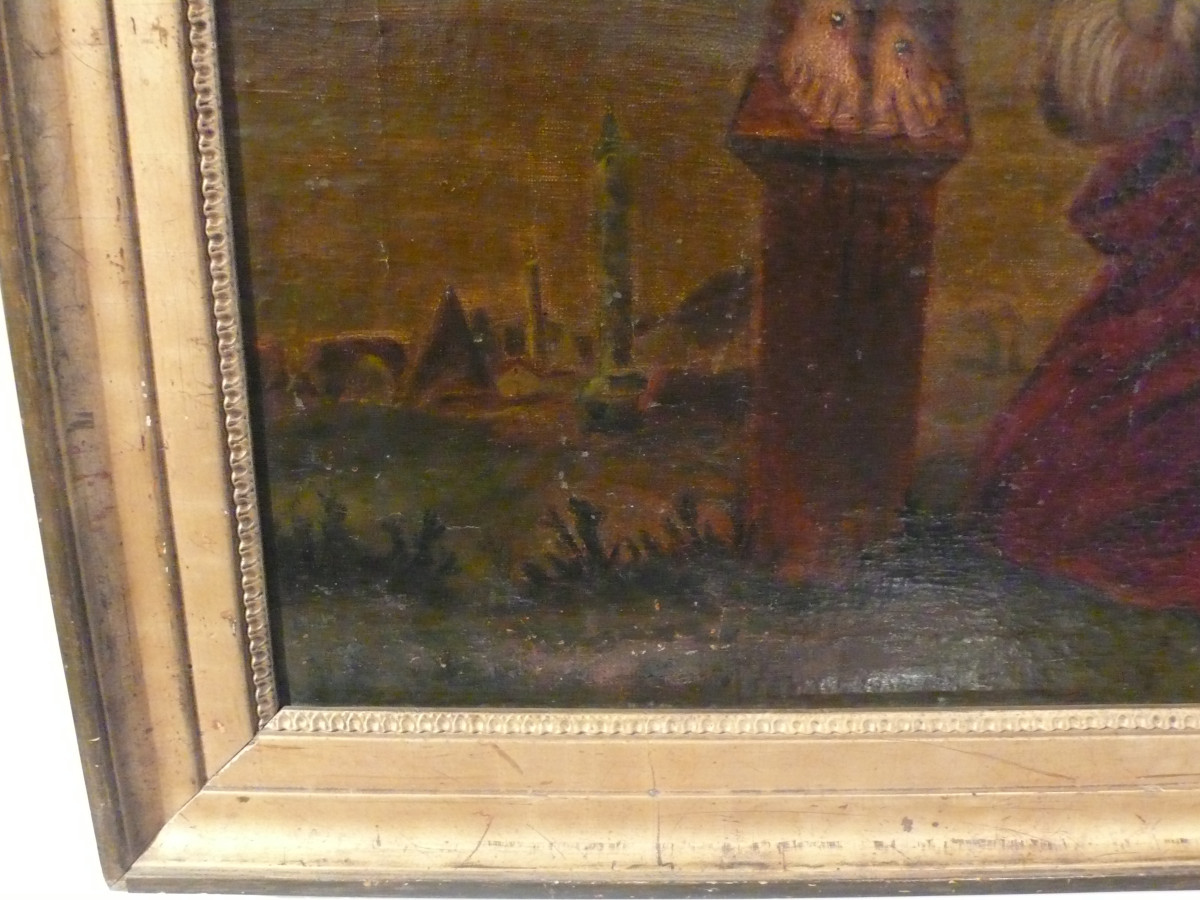 Crucifixion, 18th Century Painting On Canvas.-photo-1
