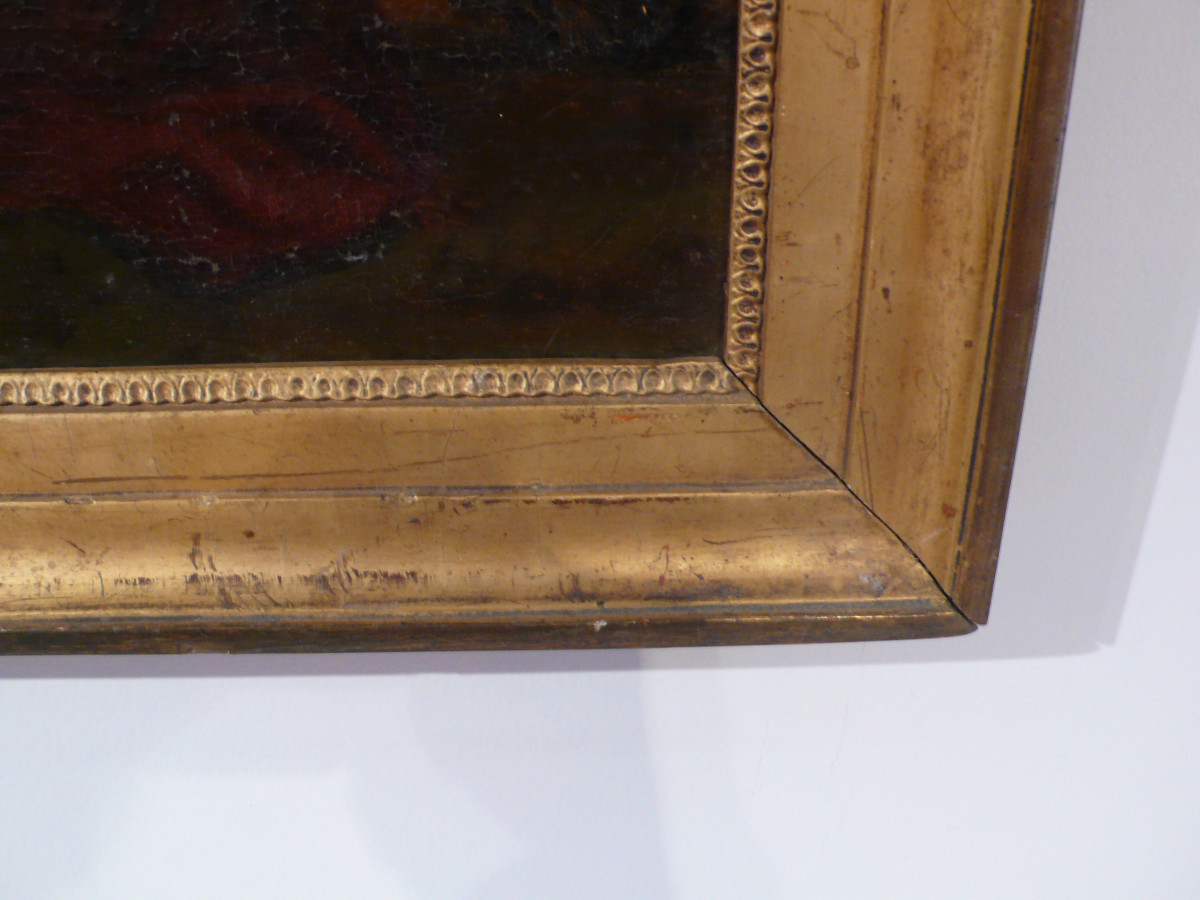 Crucifixion, 18th Century Painting On Canvas.-photo-4