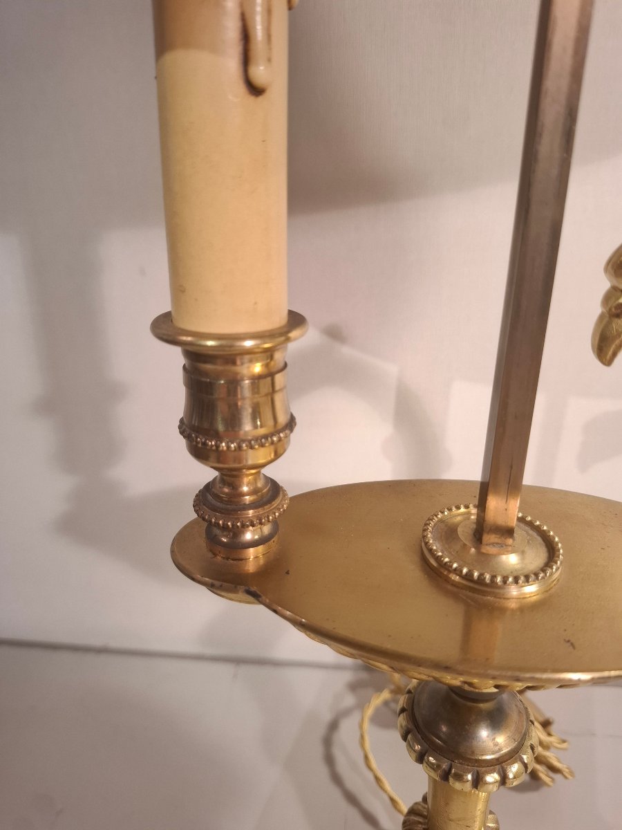 Lampe bouillotte en bronze doré à tête de griffon, époque XXème siècle.-photo-4