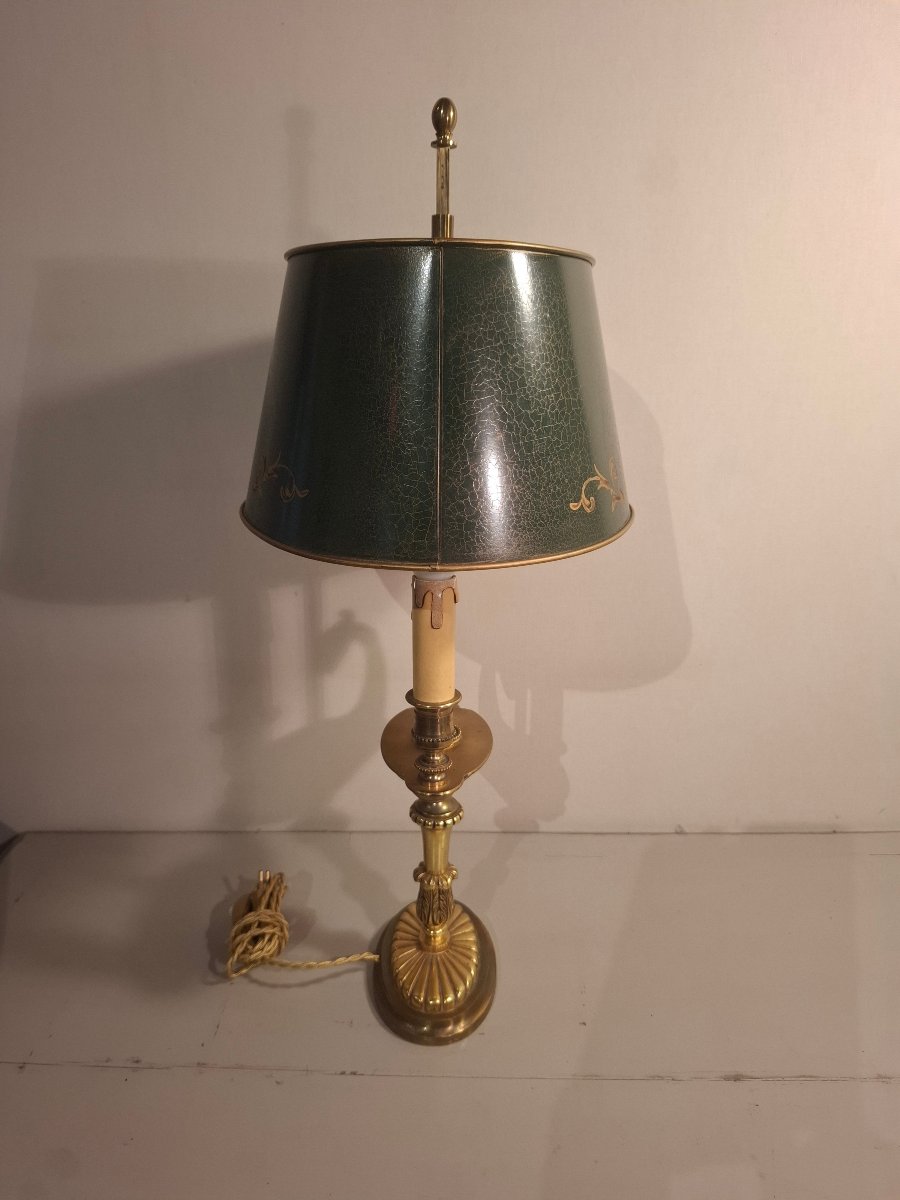 Lampe bouillotte en bronze doré à tête de griffon, époque XXème siècle.-photo-4