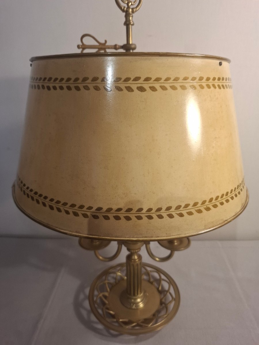 Lampe bouillotte en bronze à deux lumières de style Louis XVI-photo-2