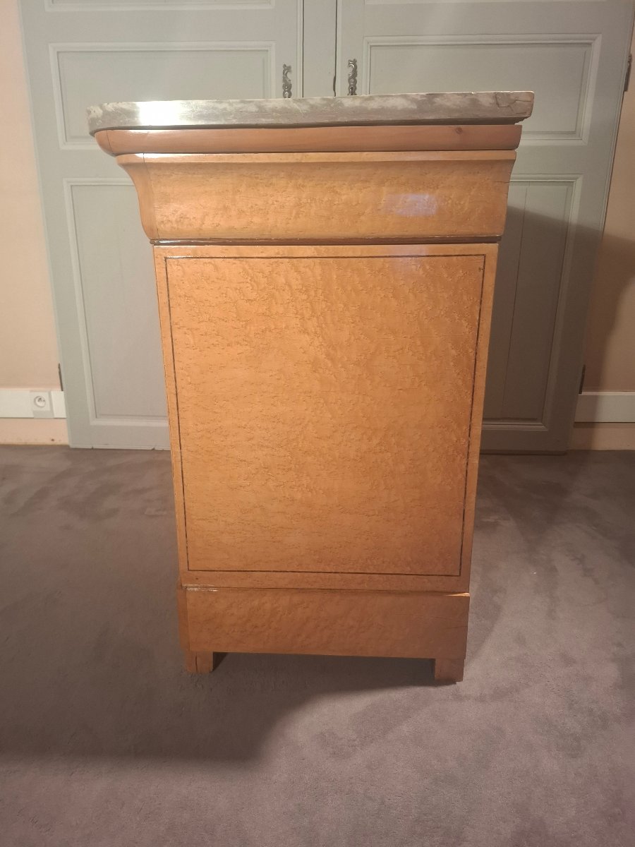 A Charles X-era Chest Of Drawers Made Of Mottled Maple And Amaranth.-photo-5