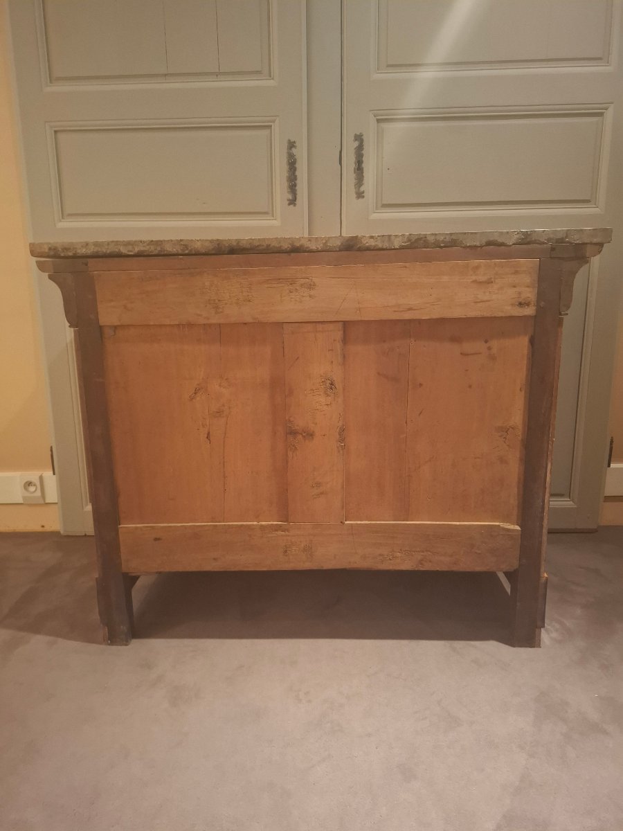 A Charles X-era Chest Of Drawers Made Of Mottled Maple And Amaranth.-photo-6
