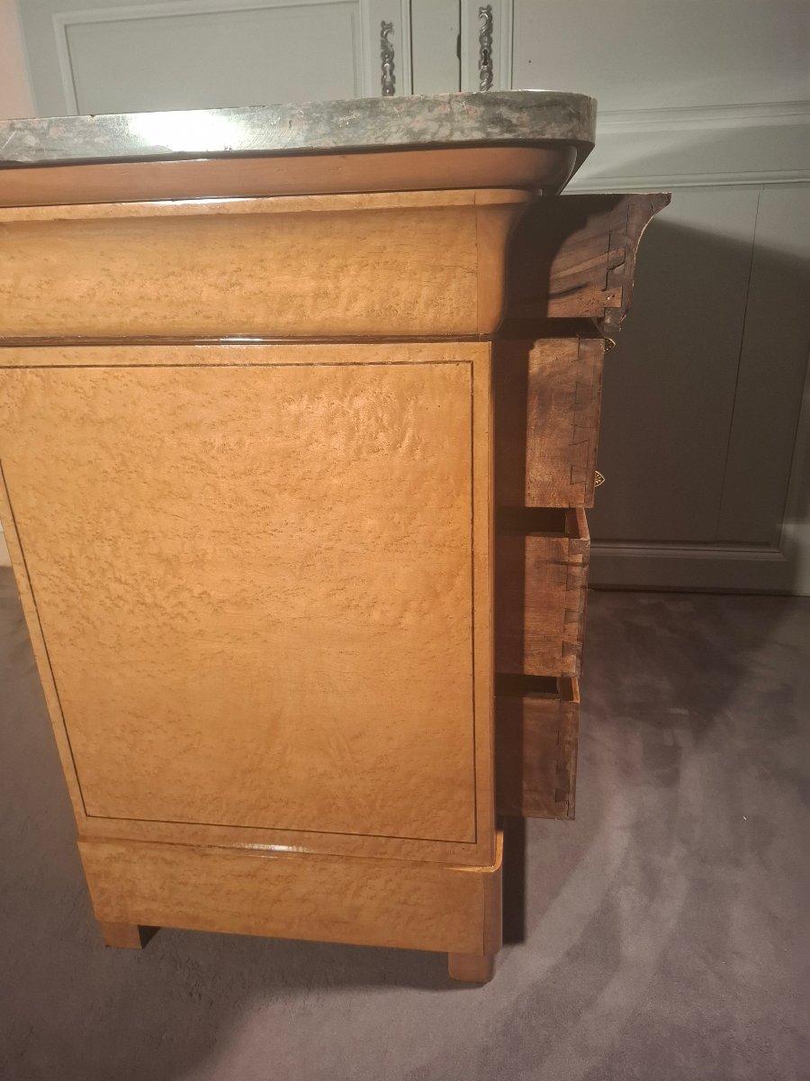 A Charles X-era Chest Of Drawers Made Of Mottled Maple And Amaranth.-photo-8
