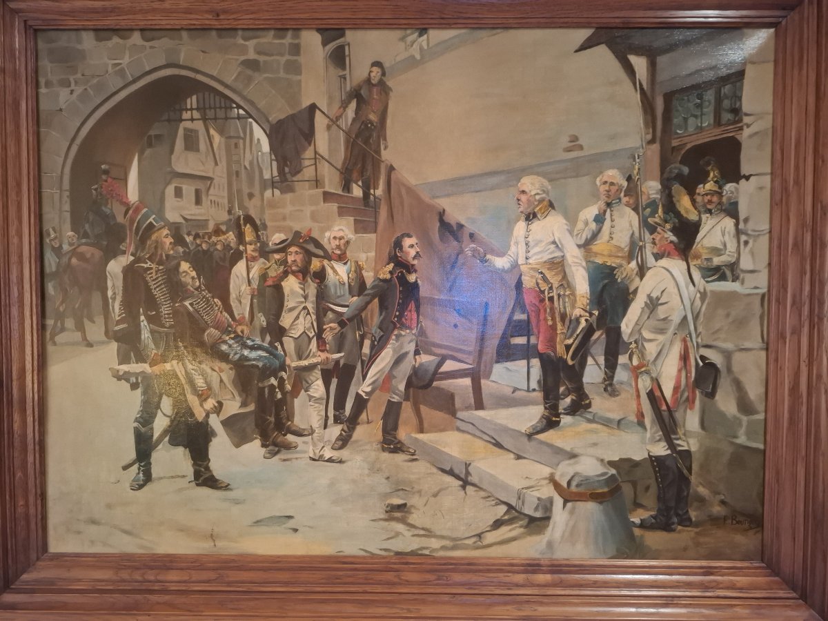 Painting Depicting The Death Of General Marceau, Signed "e. Boutigny," 19th Century.-photo-2