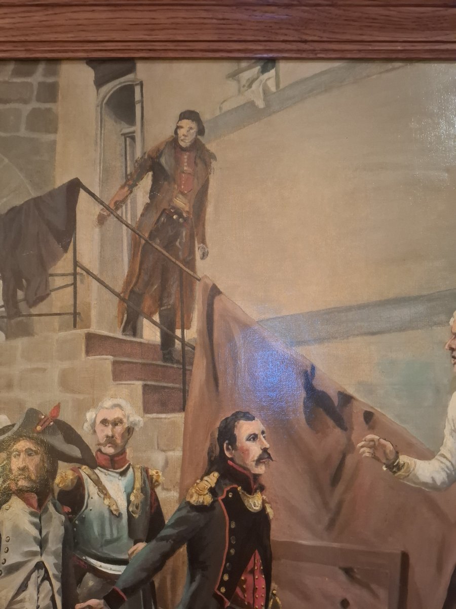 Painting Depicting The Death Of General Marceau, Signed "e. Boutigny," 19th Century.-photo-4