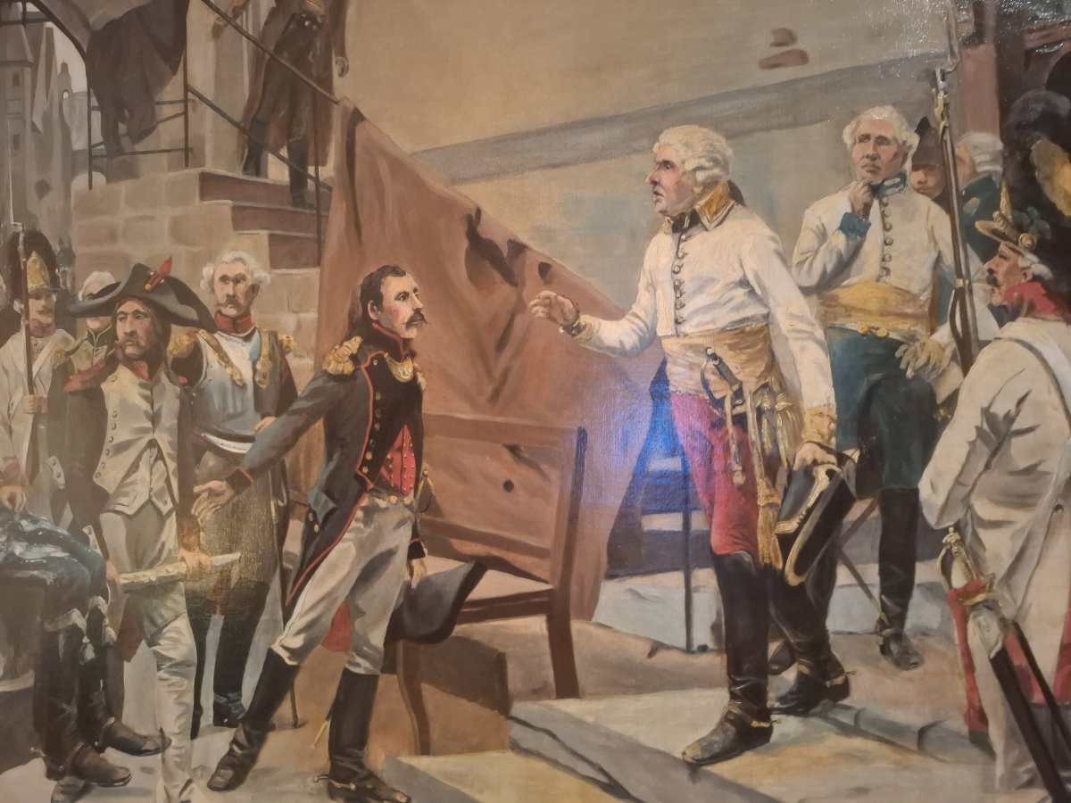 Painting Depicting The Death Of General Marceau, Signed "e. Boutigny," 19th Century.-photo-5