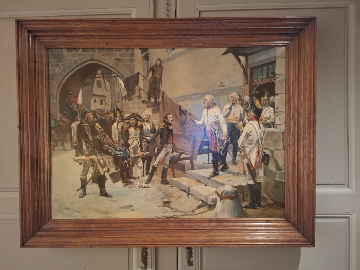 Painting Depicting The Death Of General Marceau, Signed "e. Boutigny," 19th Century.