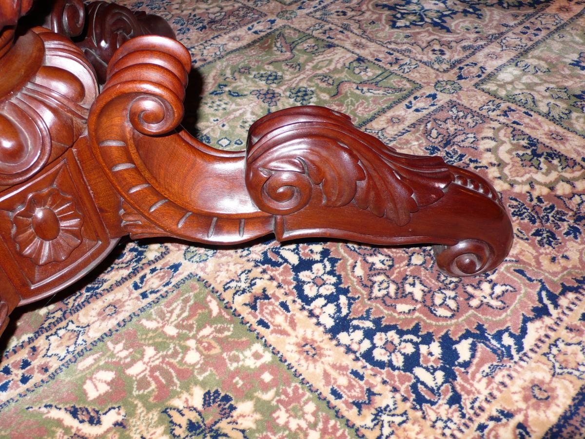 Pedestal Mahogany Violin Tray Napoleon III.-photo-2