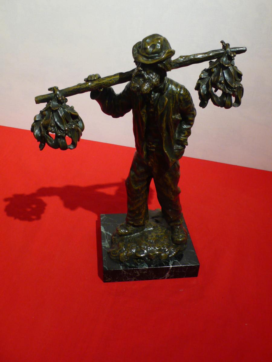 A Representative Bronze A Mist Picker Signed Jonche