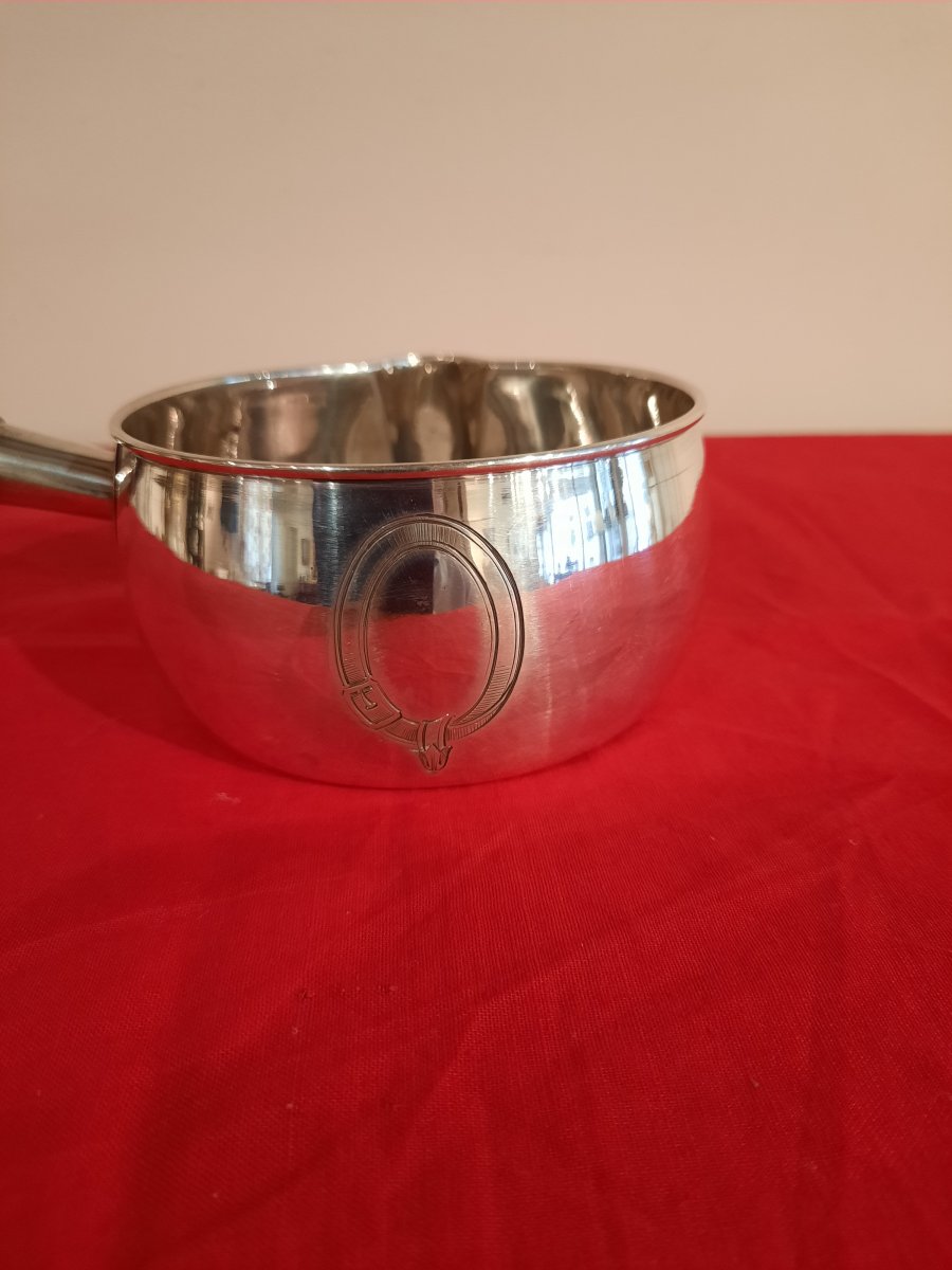 Petite Casserole En Argent, D’époque XIXème Siècle.-photo-2