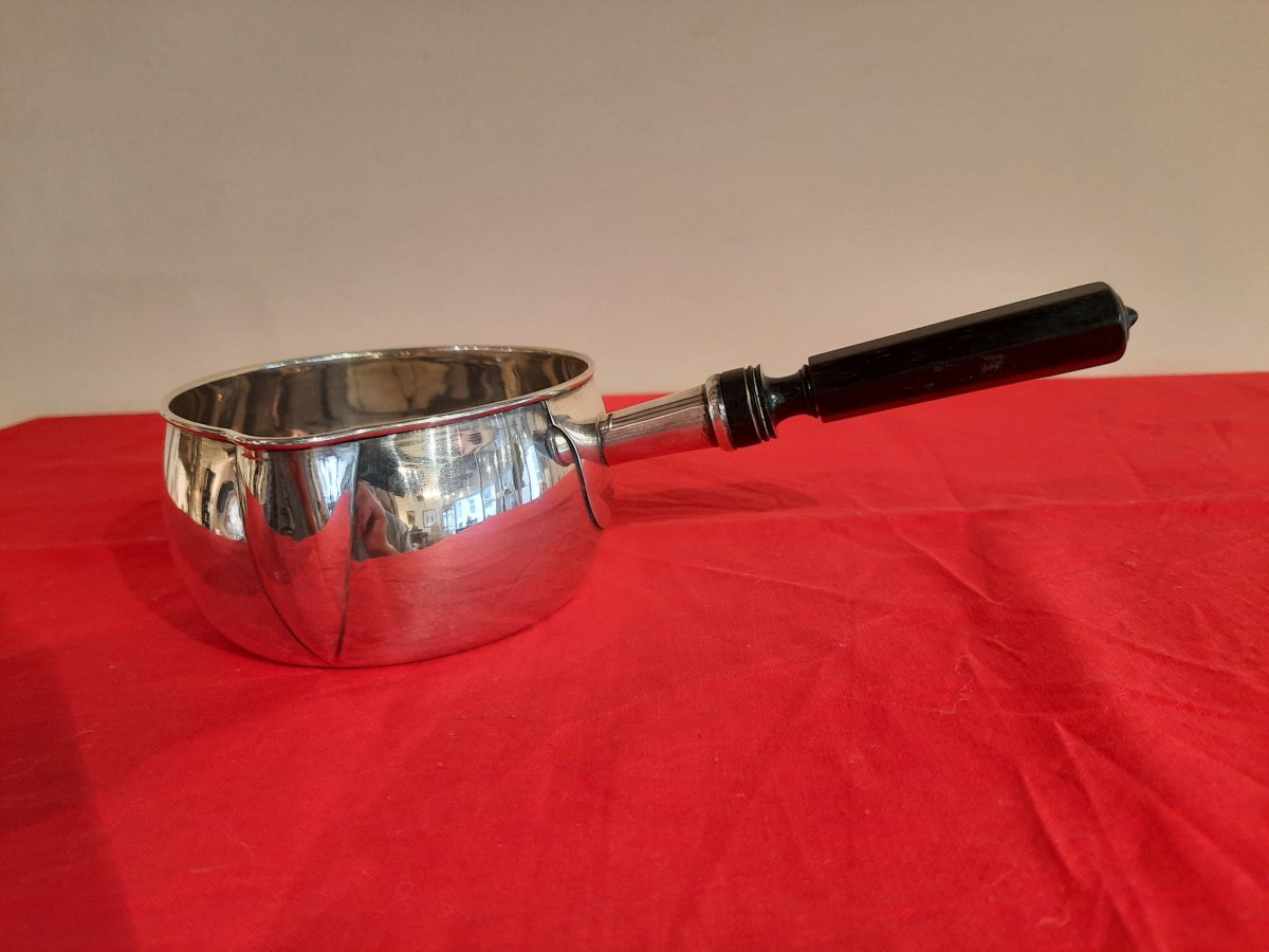 Petite Casserole En Argent, D’époque XIXème Siècle.-photo-4