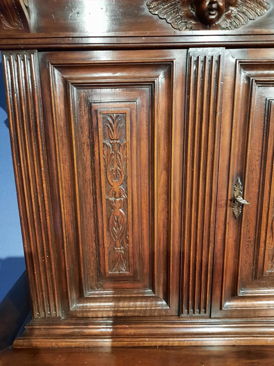 Deux-corps En Noyer De Style Renaissance, D’époque XIXème Siècle.-photo-4