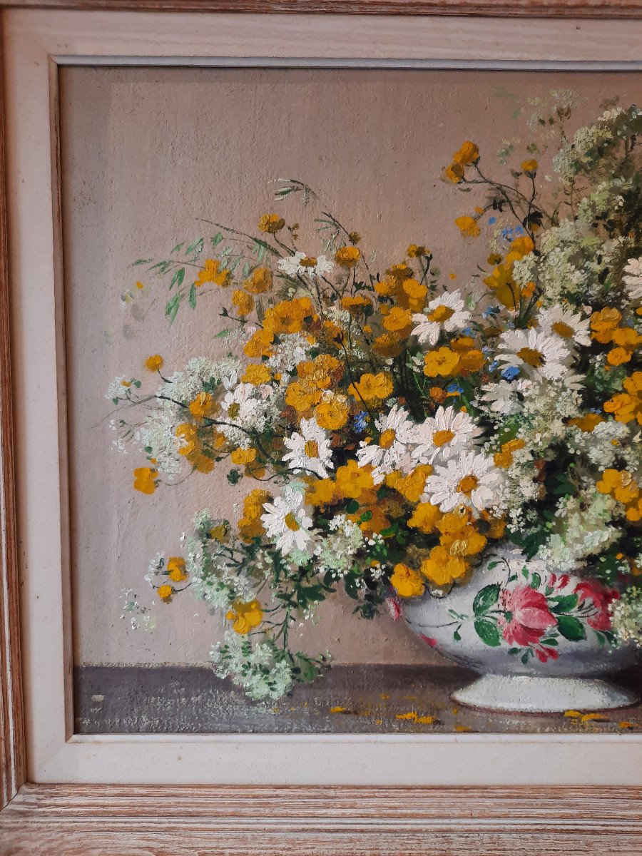 Tableau De Fleurs Signé Maurice Décamps-photo-1