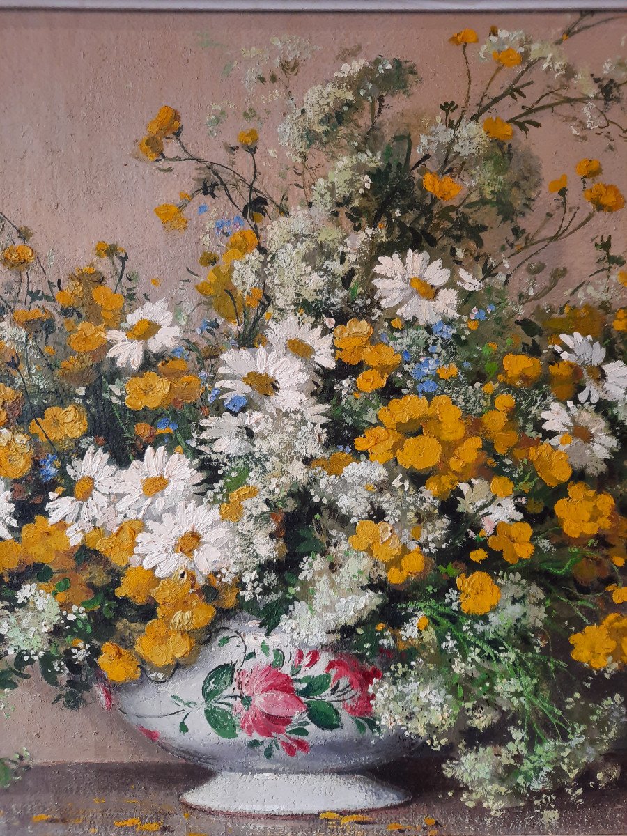 Tableau De Fleurs Signé Maurice Décamps-photo-2