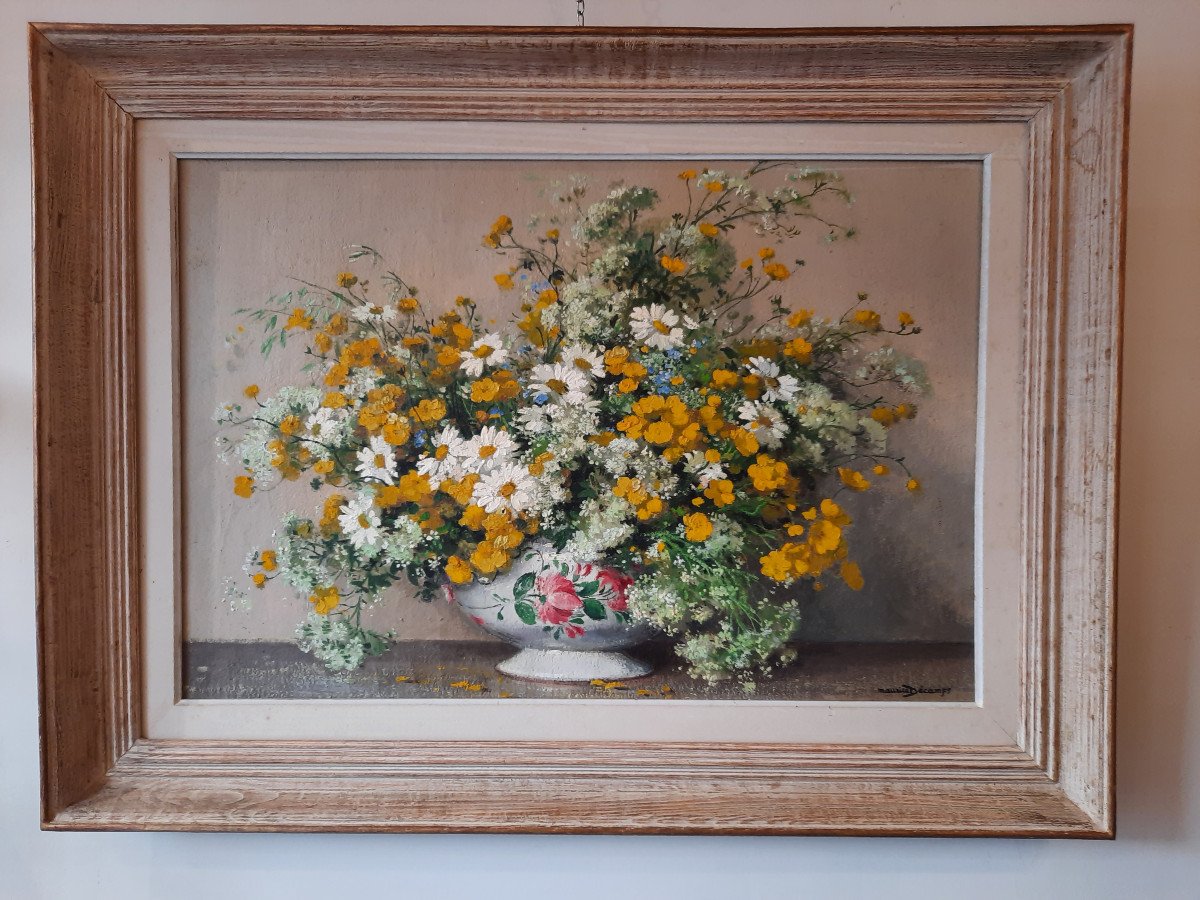 Tableau De Fleurs Signé Maurice Décamps