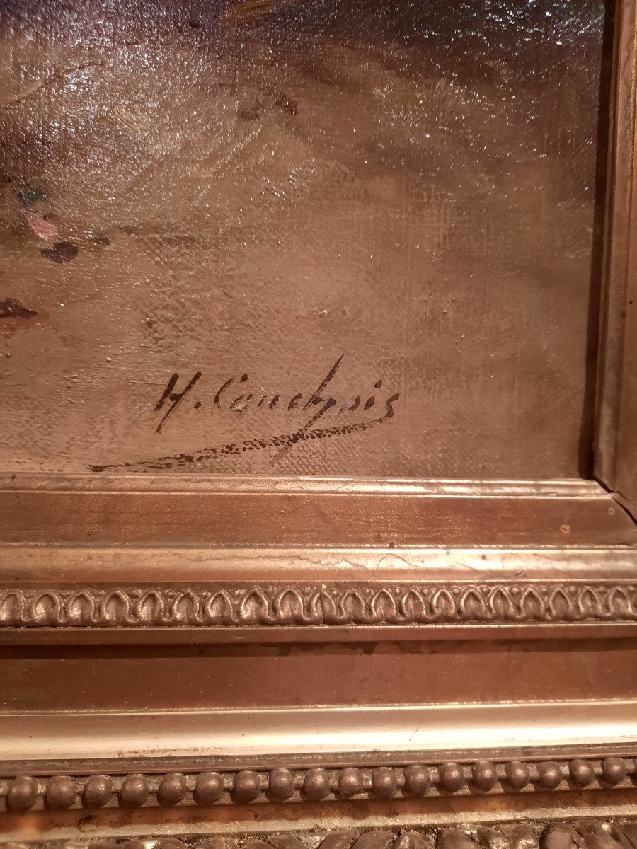 XIXth Century Table Of Flowers Signed H. Cauchois.-photo-2