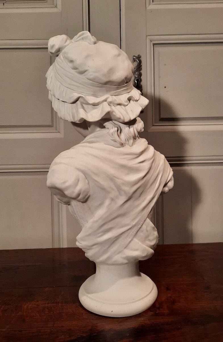 Buste De Jeune Fille En Biscuit D’après Hippolyte Moreau.-photo-2