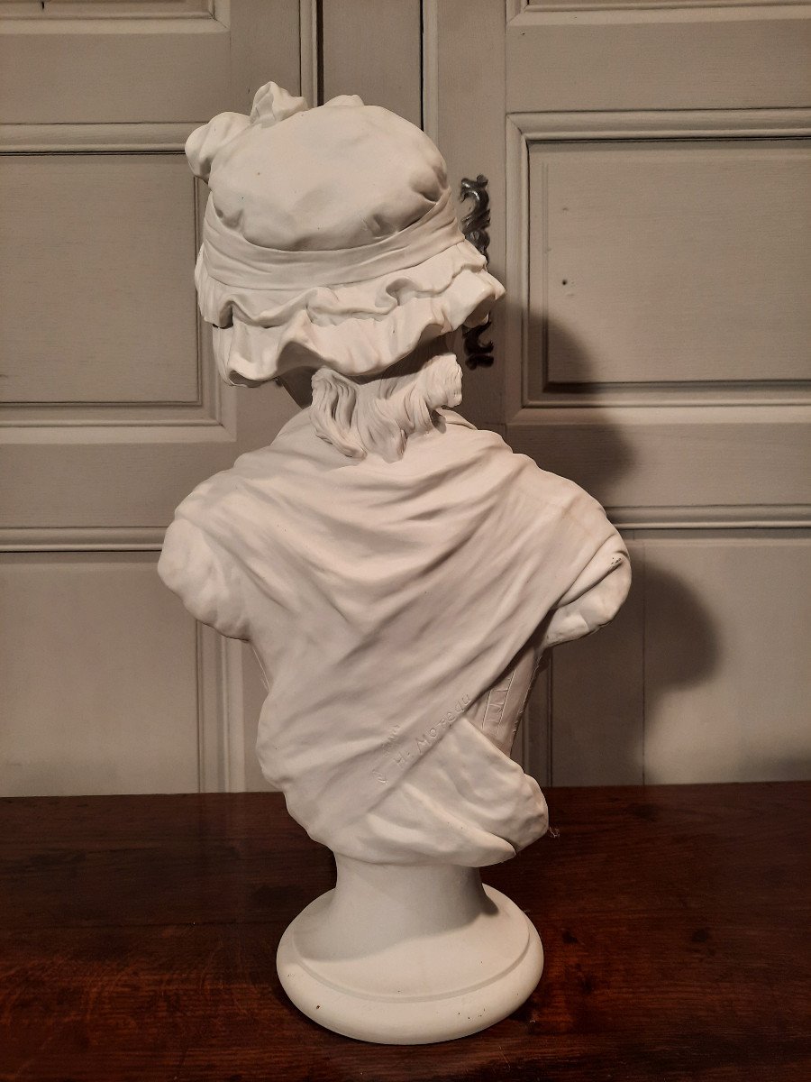 Buste De Jeune Fille En Biscuit D’après Hippolyte Moreau.-photo-4