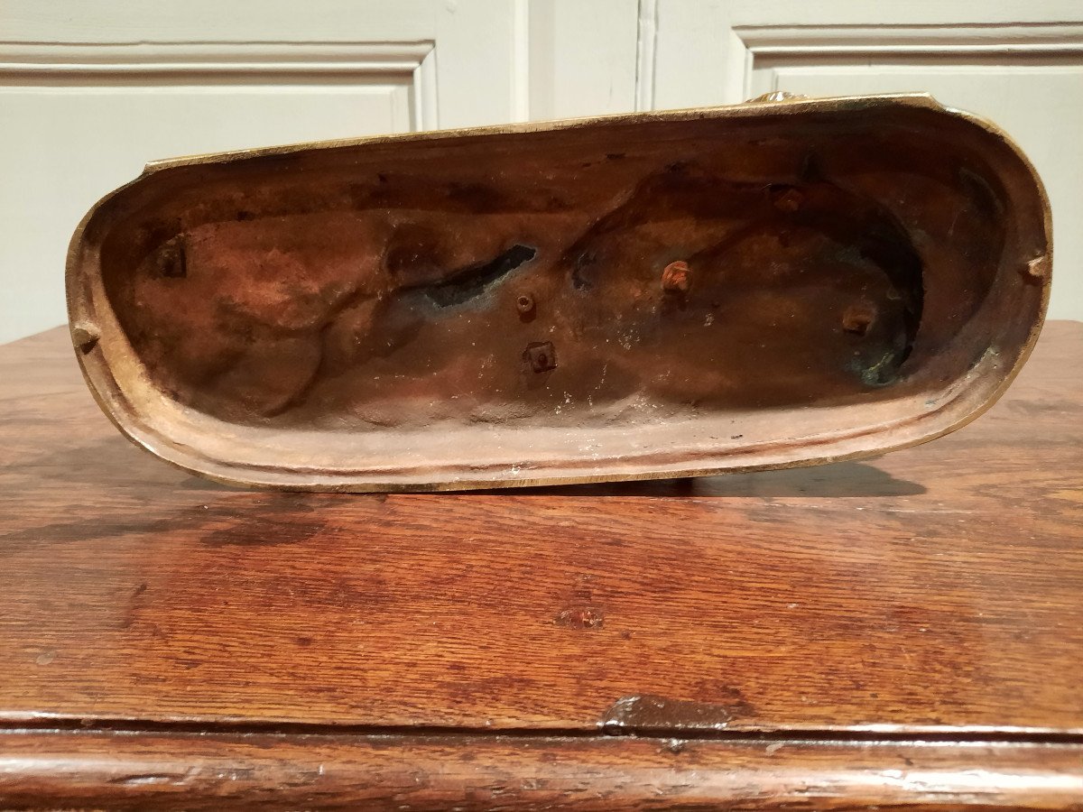 Sculpture En Bronze Représentant Un Cerf Et Un Chien, Signé Delabrierre.-photo-7