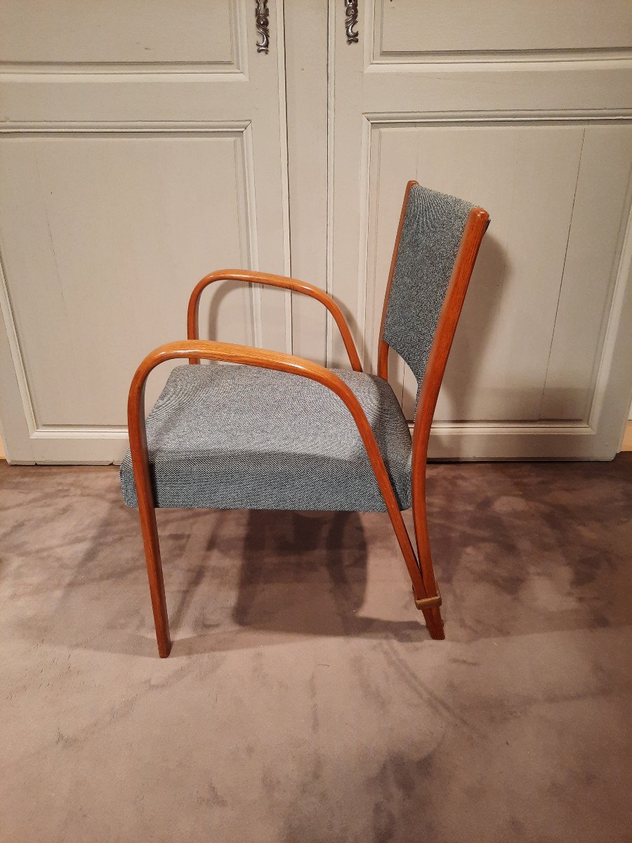 Fauteuils Et Chaises Vintage Bow Wood En Frêne, Par Wilhem Von Bode Circa 1950.-photo-1