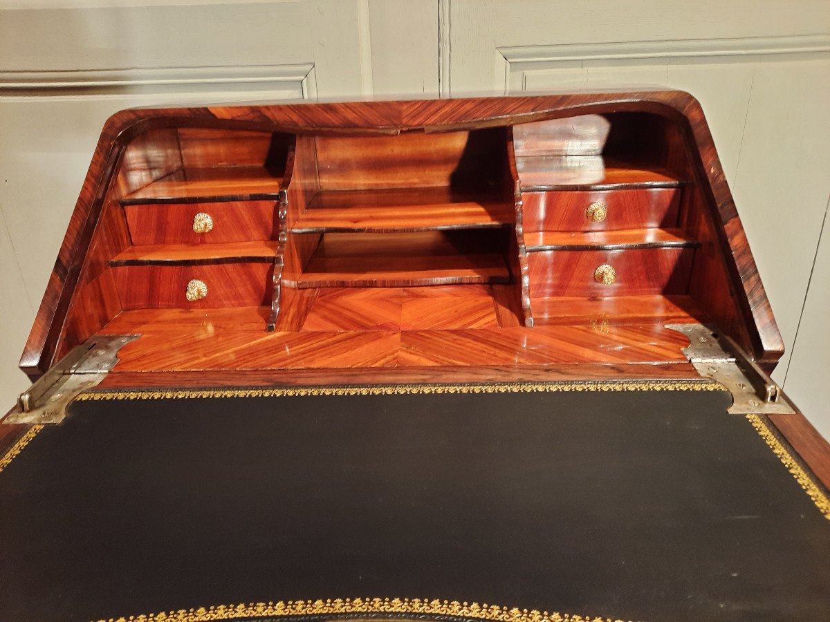 Bureau De Pente Louis XV En Palissandre D’époque XVIIIème Siècle.-photo-3