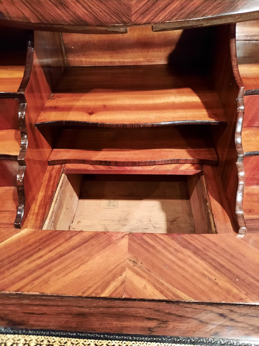 Bureau De Pente Louis XV En Palissandre D’époque XVIIIème Siècle.-photo-4