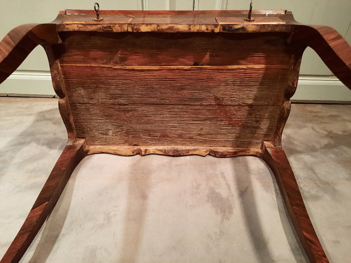 Bureau De Pente Louis XV En Palissandre D’époque XVIIIème Siècle.-photo-7