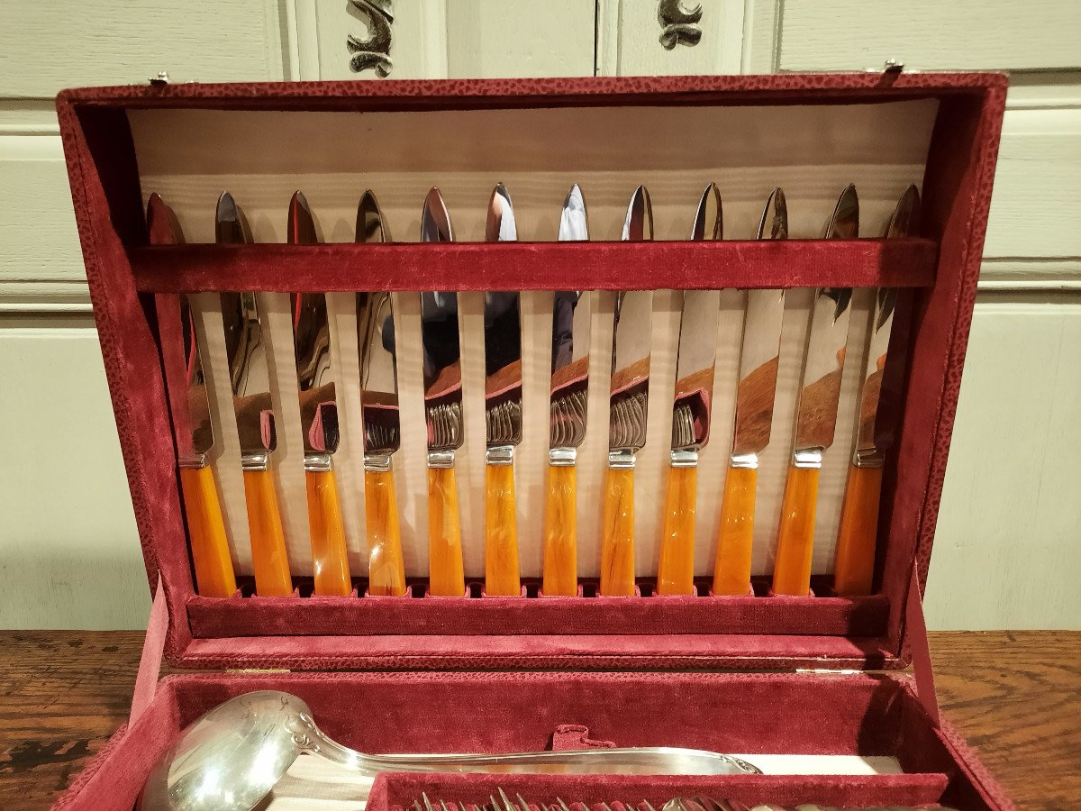 20th Century Silver Metal Cutlery Set, Circa 1930.-photo-2