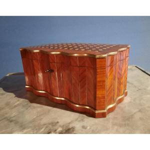 XIXth Century Rosewood Marquetry Tea Box.