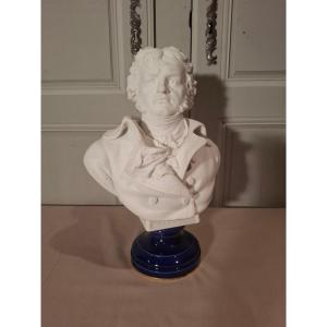 Buste en biscuit de Sèvres du Général Kléber, époque fin du XIXème siècle.