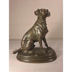 Bronze Representing A Dog Signed E Delabrierre