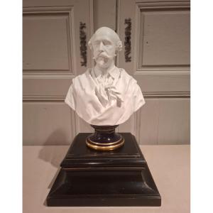 Buste en biscuit représentant le Duc de Morny, d’après Iselin. Début XXème siècle.