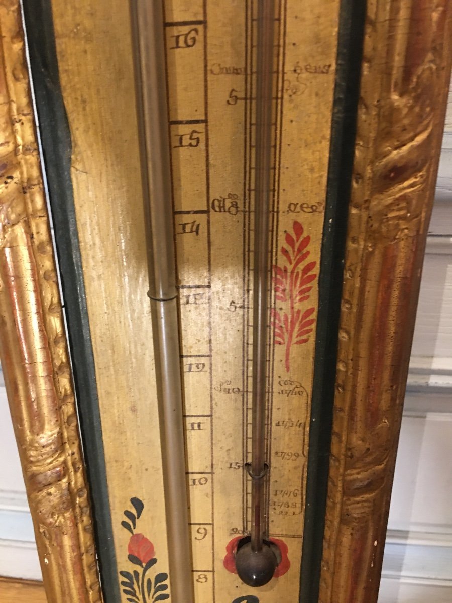 Barometer Thermometer Lacquered Wood Late 18 Eme-photo-4