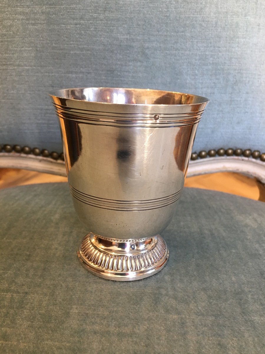 Timbale Piédouche Argent Massif Cardeilhac 